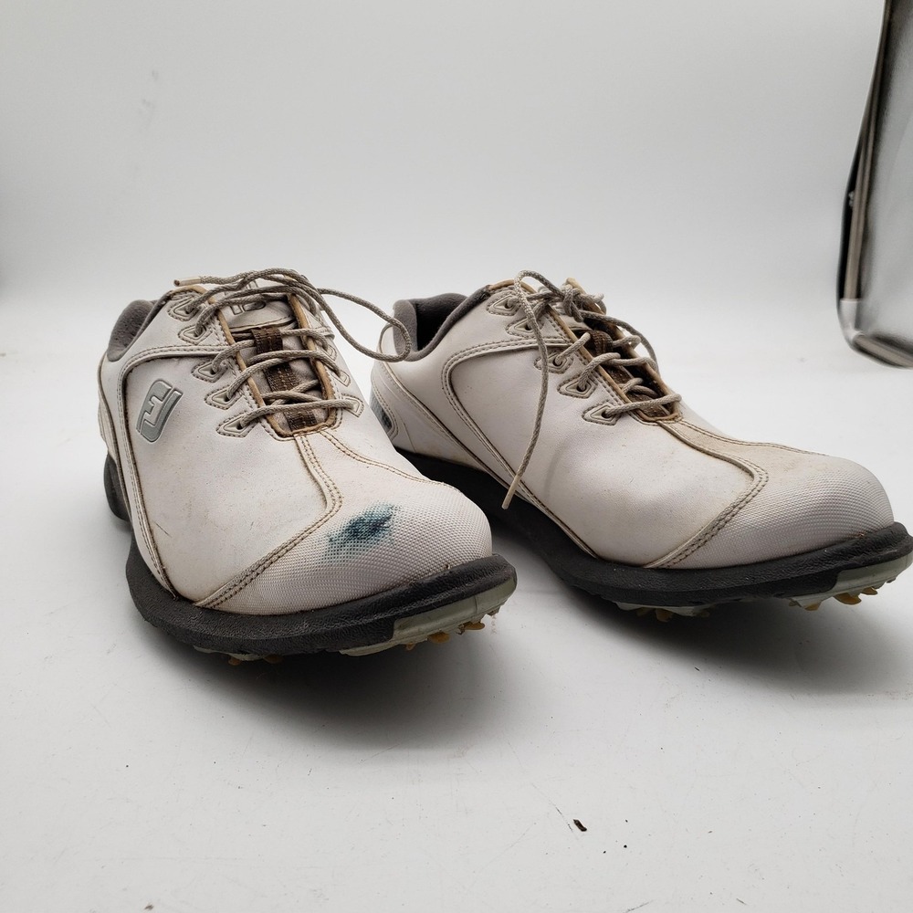 FootJoy Shoes Womens Size 8.5 White Leather Golf Spikes Wide Athletic 58035